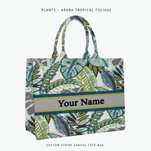 Load image into Gallery viewer, Custom Stripe Canvas Tote Bag