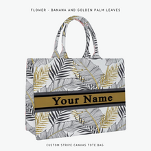 Load image into Gallery viewer, Custom Stripe Canvas Tote Bag