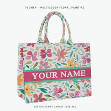 Load image into Gallery viewer, Custom Stripe Canvas Tote Bag
