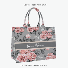Load image into Gallery viewer, Custom Stripe Canvas Tote Bag