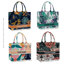Load image into Gallery viewer, Custom Stripe Canvas Tote Bag