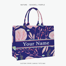 Load image into Gallery viewer, Custom Stripe Canvas Tote Bag