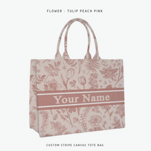 Load image into Gallery viewer, Custom Stripe Canvas Tote Bag