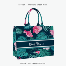 Load image into Gallery viewer, Custom Stripe Canvas Tote Bag