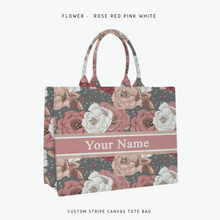 Load image into Gallery viewer, Custom Stripe Canvas Tote Bag