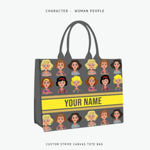 Load image into Gallery viewer, Custom Stripe Canvas Tote Bag