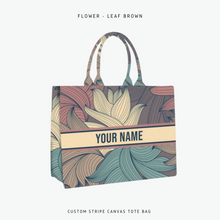 Load image into Gallery viewer, Custom Stripe Canvas Tote Bag