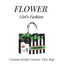 Load image into Gallery viewer, Custom Stripe Canvas Tote Bag