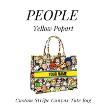 Load image into Gallery viewer, Custom Stripe Canvas Tote Bag