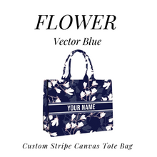 Load image into Gallery viewer, Custom Stripe Canvas Tote Bag