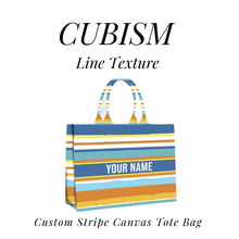 Load image into Gallery viewer, Custom Stripe Canvas Tote Bag