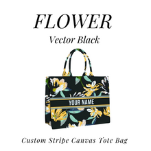 Load image into Gallery viewer, Custom Stripe Canvas Tote Bag
