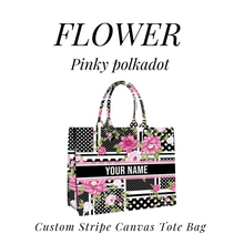 Load image into Gallery viewer, Custom Stripe Canvas Tote Bag