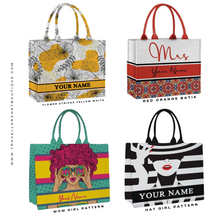 Load image into Gallery viewer, Custom Stripe Canvas Tote Bag