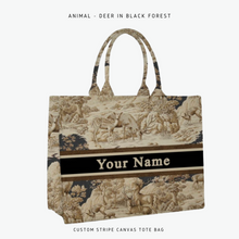 Load image into Gallery viewer, Custom Stripe Canvas Tote Bag