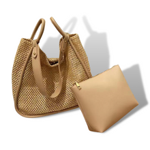Lade das Bild in den Galerie-Viewer, Crochet Tote Bag with Inner Pouch - Travellers Hat Boutique