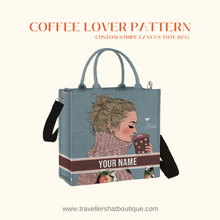 Load image into Gallery viewer, Custom Stripe Canvas Tote Bag