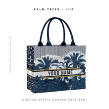 Load image into Gallery viewer, Custom Stripe Canvas Tote Bag