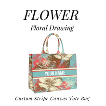 Load image into Gallery viewer, Custom Stripe Canvas Tote Bag