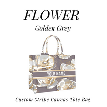 Load image into Gallery viewer, Custom Stripe Canvas Tote Bag
