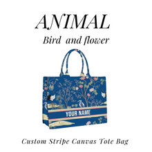 Load image into Gallery viewer, Custom Stripe Canvas Tote Bag