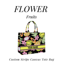 Load image into Gallery viewer, Custom Stripe Canvas Tote Bag