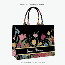 Load image into Gallery viewer, Custom Stripe Canvas Tote Bag