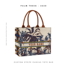 Load image into Gallery viewer, Custom Stripe Canvas Tote Bag