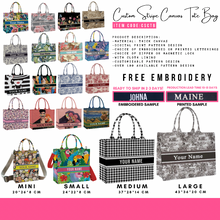 Load image into Gallery viewer, Custom Stripe Canvas Tote Bag