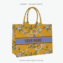 Load image into Gallery viewer, Custom Stripe Canvas Tote Bag