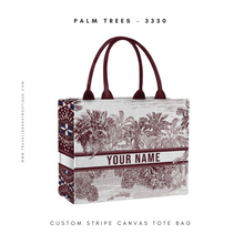 Load image into Gallery viewer, Custom Stripe Canvas Tote Bag