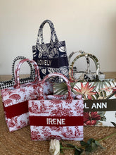 Load image into Gallery viewer, PREMIUM QUALITY - EMBROIDERED Custom Stripe Canvas Tote Bag - Travellers Hat Boutique