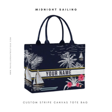 Load image into Gallery viewer, Custom Stripe Canvas Tote Bag