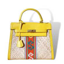 Load image into Gallery viewer, Wicker Rattan Bag with Abel Combination - Travellers Hat Boutique
