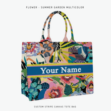 Load image into Gallery viewer, Custom Stripe Canvas Tote Bag