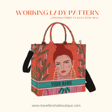 Load image into Gallery viewer, Custom Stripe Canvas Tote Bag