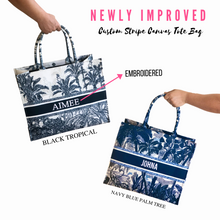 Load image into Gallery viewer, Custom Stripe Canvas Tote Bag