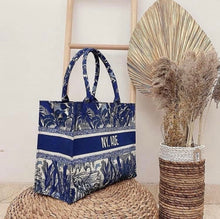 Load image into Gallery viewer, Custom Stripe Canvas Tote Bag