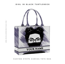 Load image into Gallery viewer, Custom Stripe Canvas Tote Bag