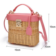 Load image into Gallery viewer, Crossbody Rattan Box - Travellers Hat Boutique