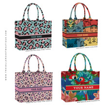 Load image into Gallery viewer, Custom Stripe Canvas Tote Bag