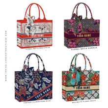 Load image into Gallery viewer, Custom Stripe Canvas Tote Bag