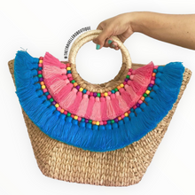 Lade das Bild in den Galerie-Viewer, Bangkuang Basket with Beads & Tassels - Travellers Hat Boutique