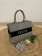 Load image into Gallery viewer, PREMIUM QUALITY - EMBROIDERED Custom Stripe Canvas Tote Bag - Travellers Hat Boutique