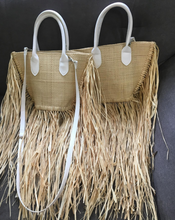 Load image into Gallery viewer, Raffia Fringe Tote Bag - Travellers Hat Boutique