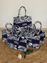 Load image into Gallery viewer, PREMIUM QUALITY - EMBROIDERED Custom Stripe Canvas Tote Bag - Travellers Hat Boutique