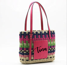 Load image into Gallery viewer, Personalized Colorful Straw Bag - Travellers Hat Boutique