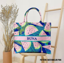 Load image into Gallery viewer, Custom Stripe Canvas Tote Bag