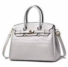 Load image into Gallery viewer, Crocodile Platinum Crossbody Bag | You Fake Like This Birkin
