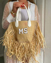 Load image into Gallery viewer, Raffia Fringe Tote Bag - Travellers Hat Boutique
